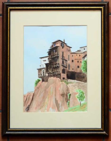 Pintura titulada "Casas Colgadas I" por Francisco Guerra, Obra de arte original, Oleo