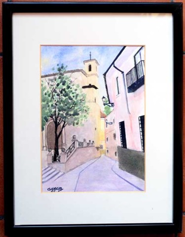 Painting titled "Calle del Peso (Cue…" by Francisco Guerra, Original Artwork, Oil