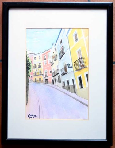 Painting titled "Calle Alfonso VIII…" by Francisco Guerra, Original Artwork, Oil