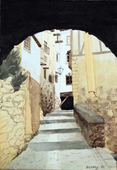 Painting titled "Ronda de Juan Romer…" by Francisco Guerra, Original Artwork, Oil