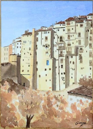 Pintura titulada "Barrio de San Martí…" por Francisco Guerra, Obra de arte original, Oleo
