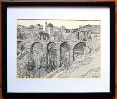 Dibujo titulada "Antiguo Puente de S…" por Francisco Guerra, Obra de arte original, Otro