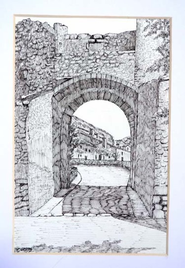 Dibujo titulada "Arco del  Bezudo (C…" por Francisco Guerra, Obra de arte original, Otro