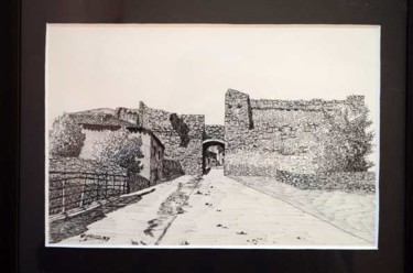 Dibujo titulada "El Castillo (Cuenca…" por Francisco Guerra, Obra de arte original, Otro