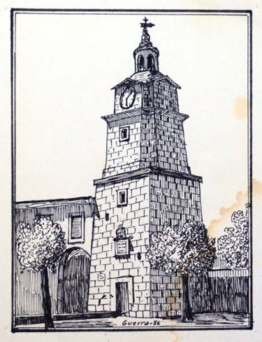 Dibujo titulada "Torre del Reloj (Hu…" por Francisco Guerra, Obra de arte original, Otro