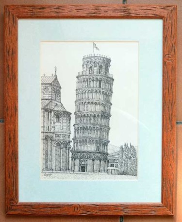 Dibujo titulada "Torre de Pisa (Ital…" por Francisco Guerra, Obra de arte original, Otro