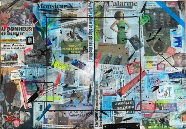 Collages titulada "«  Too much informa…" por Franck.A, Obra de arte original, Collages