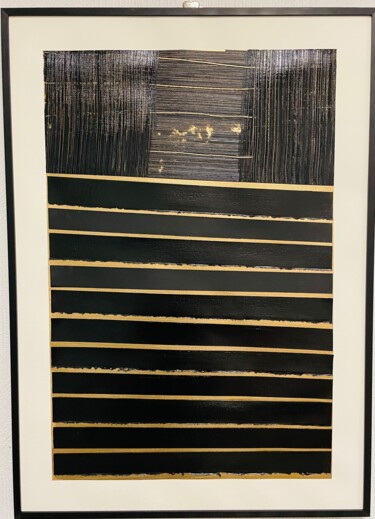 Schilderij getiteld "« Gold & black «" door Franck.A, Origineel Kunstwerk, Acryl