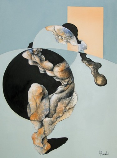 Peinture intitulée "Bleu en Duo" par Franck Benoualid, Œuvre d'art originale