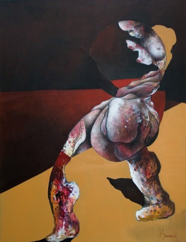 Peinture intitulée "Caramel oblique" par Franck Benoualid, Œuvre d'art originale