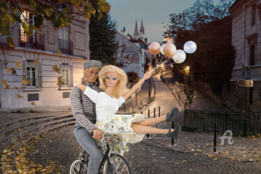 Digitale Kunst mit dem Titel "La balade à bicycle…" von Franck Bo, Original-Kunstwerk, Digitale Fotografie