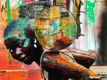 Картина под названием "WW" - Franck Delapierre, Подлинное произведение искусства, Трафарет Установлен на Деревянная рама для…