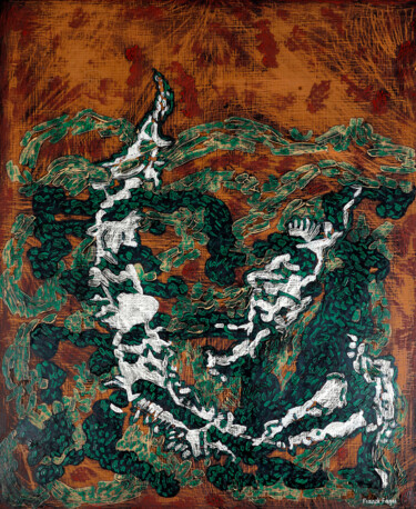 Картина под названием "Marque opérative mé…" - Franck Fages, Подлинное произведение искусства, Масло Установлен на Деревянна…
