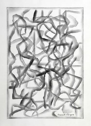 Картина под названием "Fusain 1" - Franck Fages, Подлинное произведение искусства, Древесный уголь