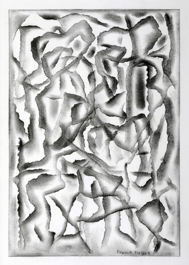 Картина под названием "Fusain 2" - Franck Fages, Подлинное произведение искусства, Древесный уголь