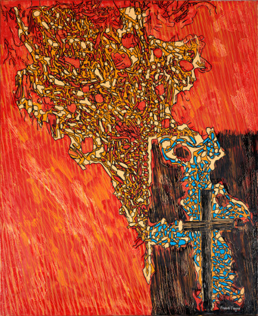Malerei mit dem Titel "Sous le sceau de la…" von Franck Fages, Original-Kunstwerk, Öl Auf Keilrahmen aus Holz montiert