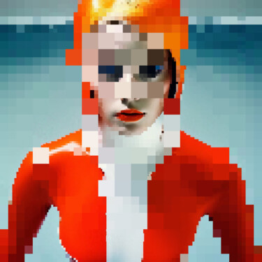 Photographie intitulée "Pixel Girl 02" par Franck Gérard, Œuvre d'art originale, Photographie manipulée