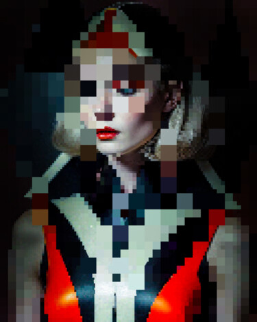 Fotografie mit dem Titel "Pixel Girl #07" von Franck Gérard, Original-Kunstwerk, Digitale Fotografie
