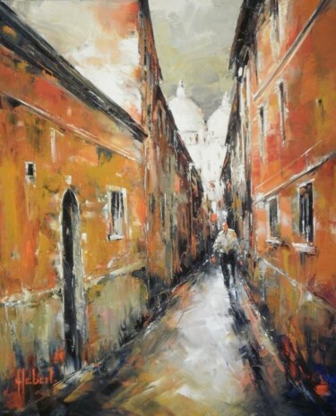 Peinture intitulée "Ruelle à Venise" par Franck Hebert, Œuvre d'art originale
