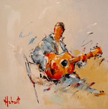 Painting titled "Le guitariste" by Franck Hebert, Original Artwork