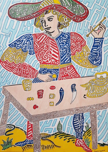 Schilderij getiteld "Le Bateleur - Tarot…" door Franck Izquierdo (Fraizq), Origineel Kunstwerk, Acryl