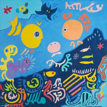 Pintura intitulada "Aquarium 1" por Franck Izquierdo (Fraizq), Obras de arte originais, Acrílico