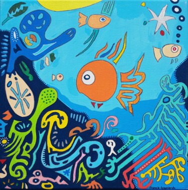 Painting titled "Aquarium 4" by Franck Izquierdo (Fraizq), Original Artwork, Acrylic