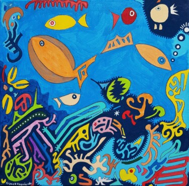 Schilderij getiteld "Aquarium 5" door Franck Izquierdo (Fraizq), Origineel Kunstwerk, Acryl