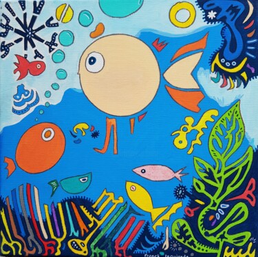 Schilderij getiteld "Aquarium 6" door Franck Izquierdo (Fraizq), Origineel Kunstwerk, Acryl