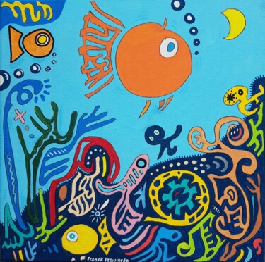 Malerei mit dem Titel "Aquarium 7" von Franck Izquierdo (Fraizq), Original-Kunstwerk, Acryl