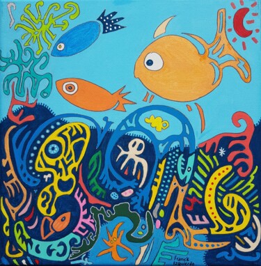 Peinture intitulée "Aquarium 8" par Franck Izquierdo (Fraizq), Œuvre d'art originale, Acrylique