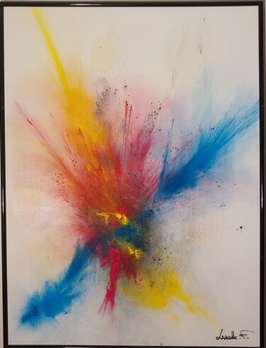 Painting titled "Signature" by Franck Laruelle, Original Artwork, Pigments Mounted on Wood Stretcher frame