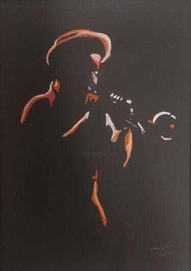 Drawing titled "Jazz" by Franck Laruelle, Original Artwork, Pastel