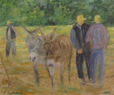 Peinture intitulée "Les 2 ânes" par Franck Lauterbach, Œuvre d'art originale, Acrylique