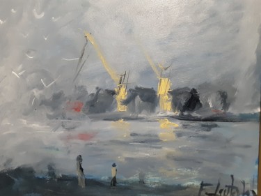 Painting titled "Brume" by Franck Lauterbach, Original Artwork, Acrylic