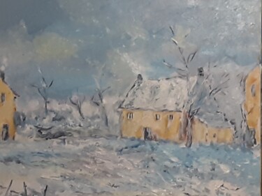 Peinture intitulée "L'hiver partie 1" par Franck Lauterbach, Œuvre d'art originale, Huile