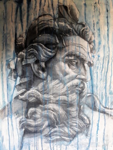 Zeichnungen mit dem Titel "Neptune" von Franck Lemasson, Original-Kunstwerk, Pastell