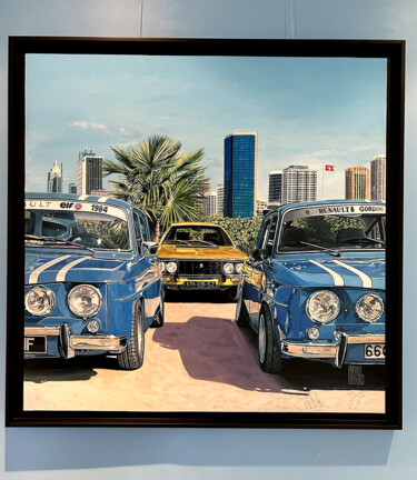 Malerei mit dem Titel ""Twin blue"" von Franck Lloberes, Original-Kunstwerk, Acryl Auf Keilrahmen aus Holz montiert