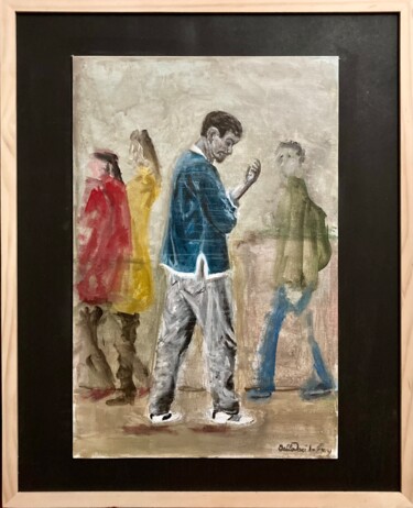 Pittura intitolato "Et un homme parlait…" da Franck Maury (Bellovaci), Opera d'arte originale, Acrilico
