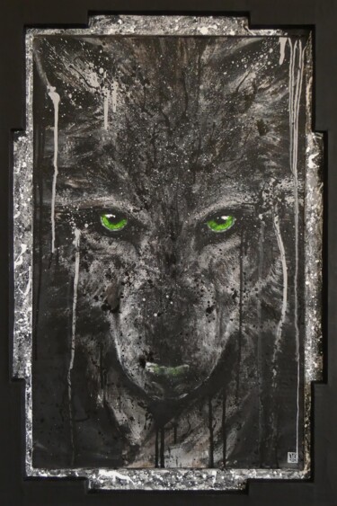 Painting titled "Wild Smoke" by Franck Neuville, Original Artwork, Acrylic Mounted on Cardboard