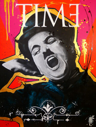 Painting titled "Chaplin" by Franck Neuville, Original Artwork, Acrylic