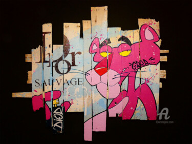 Malerei mit dem Titel "Rose Sauvage" von Franck Neuville, Original-Kunstwerk, Acryl