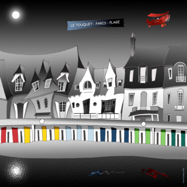 Artes digitais intitulada "Le Touquet Paris-Pl…" por Franck Poidevin, Obras de arte originais, Pintura digital