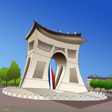 Digital Arts titled "Arc de Triomphe" by Franck Poidevin, Original Artwork, Digital Painting