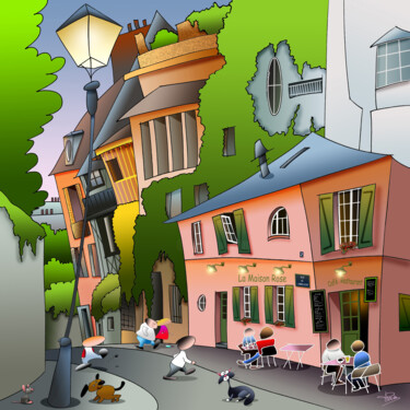 Arte digitale intitolato "Montmartre" da Franck Poidevin, Opera d'arte originale, Pittura digitale