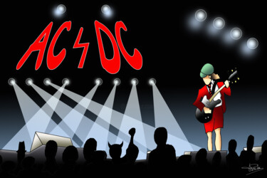 Arte digital titulada "AC/DC" por Franck Poidevin, Obra de arte original, Pintura Digital