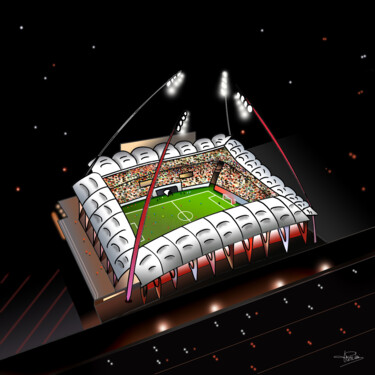 Artes digitais intitulada "Stade Auguste Delau…" por Franck Poidevin, Obras de arte originais, Pintura digital