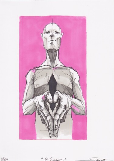 Drawing titled "St.Richard" by Franck Renaud, Original Artwork, Marker