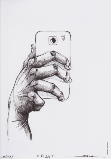 Рисунок под названием "So 2014" - Franck Renaud, Подлинное произведение искусства, Шариковая ручка