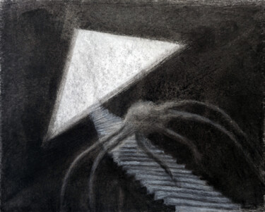 Drawing titled "Pieuvre" by Franck Sanz, Original Artwork, Charcoal